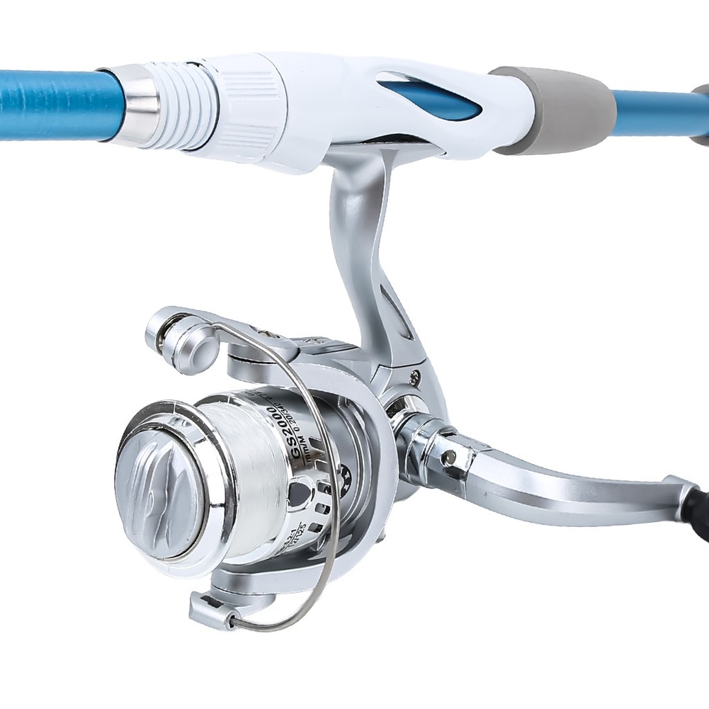 Vara de Pesca Azul e Branca de - Fishing Rod Combo avaliação e preço
