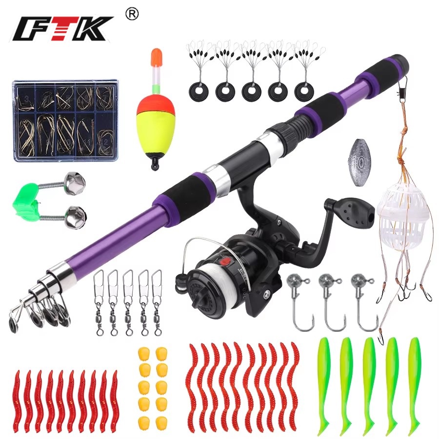 Ftk 1.8m portátil fiação vara  - Fishing Rod Combo avaliação e preço